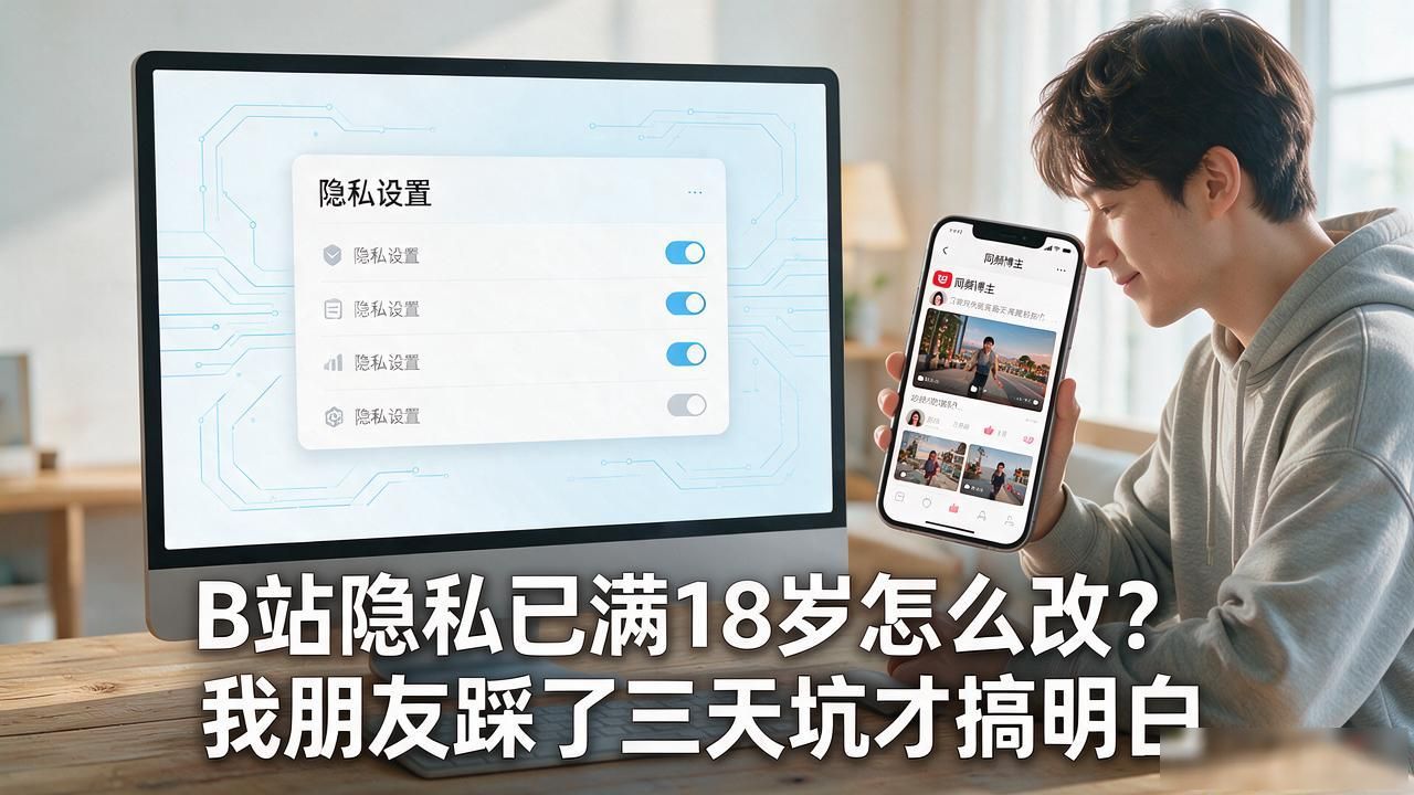 B站隐私已满18岁怎么改？我朋友踩了三天坑才搞明白